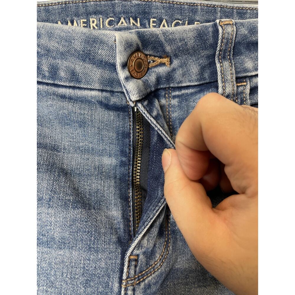 American Eagle Jeans Womens 8 Skinny‎ Distressed Stretch Mid Rise - Picture 2 of 12